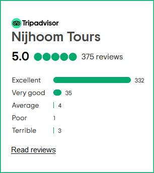 Nijhoom Tours has 375+ reviews on TripAdvisor with an average rating of 5 on 5
