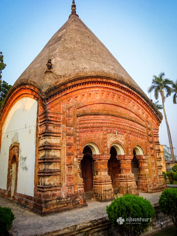 Temples of Puthia with intricate terracotta designs Temples of Puthia with intricate terracotta designs