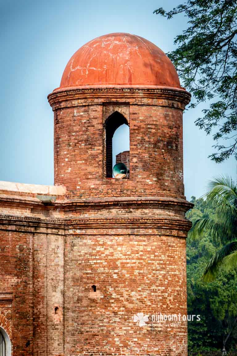 A corner tower of the Sixty Dome Mosque at Bagerhat A corner tower of the Sixty Dome Mosque at Bagerhat