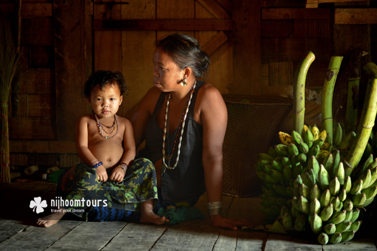 A Mro family in the Chittagong Hill Tracts