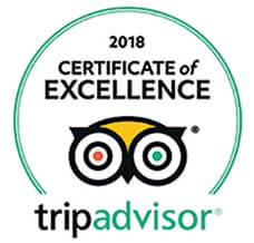 TripAdvisor Certificate of Excellence 2018 Award